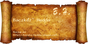 Baczkó Hedda névjegykártya